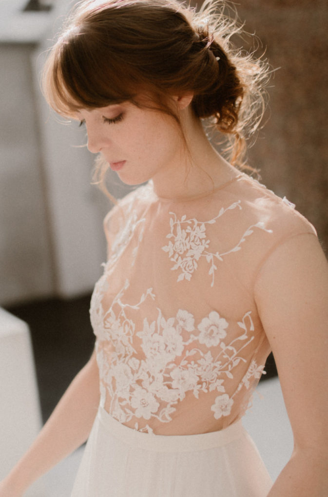robe de mariée Laureline de Atelier Swan en exclusivité chez Blanche & brune : le showroom de robes de mariée de créateurs de seconde main
