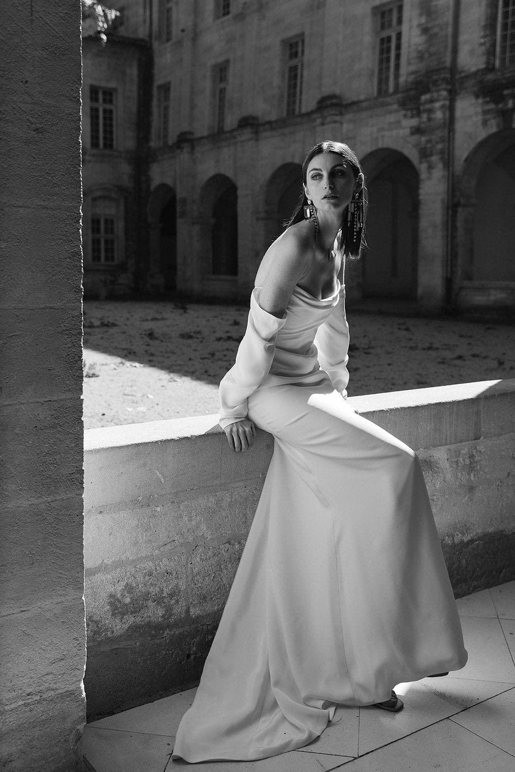 Robe de mariée seconde main Maison Maelie Lille - Modèle Blanche en crêpe de soie