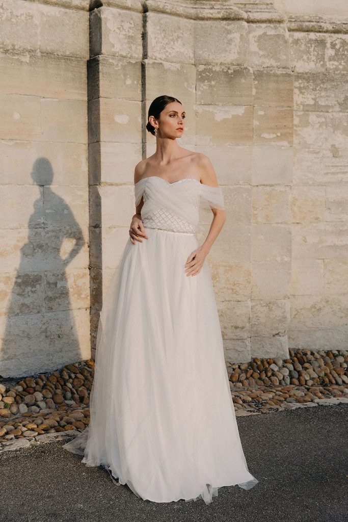 Robe de mariée seconde main Maison Maelie Lille - Modèle Victoria en tulle brodé