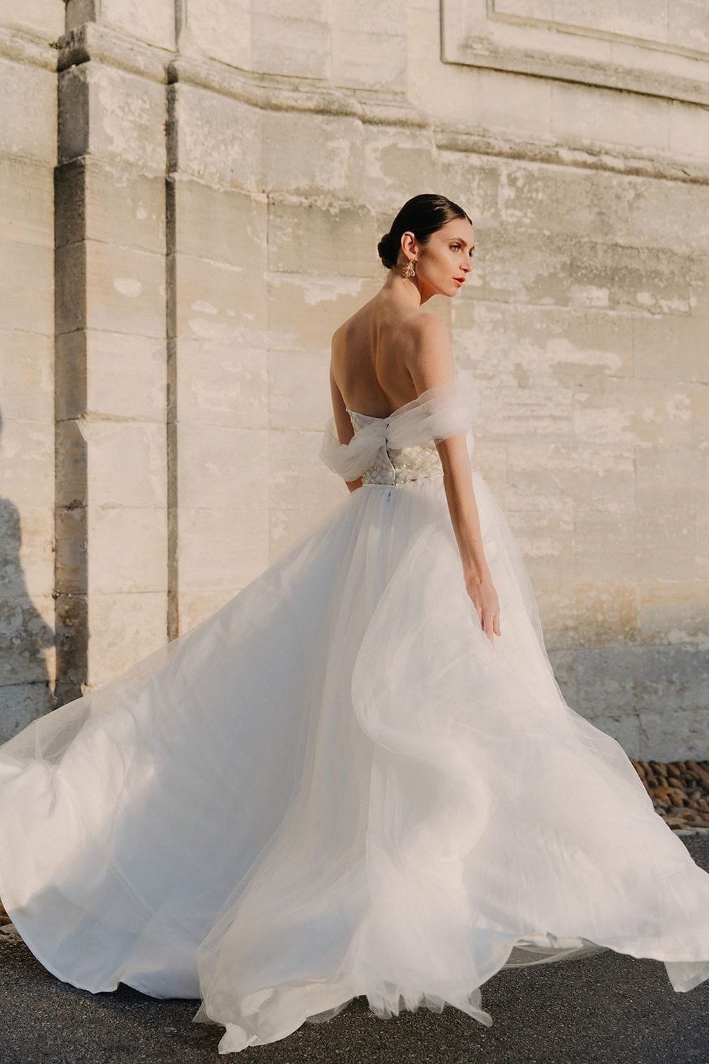 Robe de mariée seconde main Maison Maelie Lille - Modèle Victoria en tulle brodé